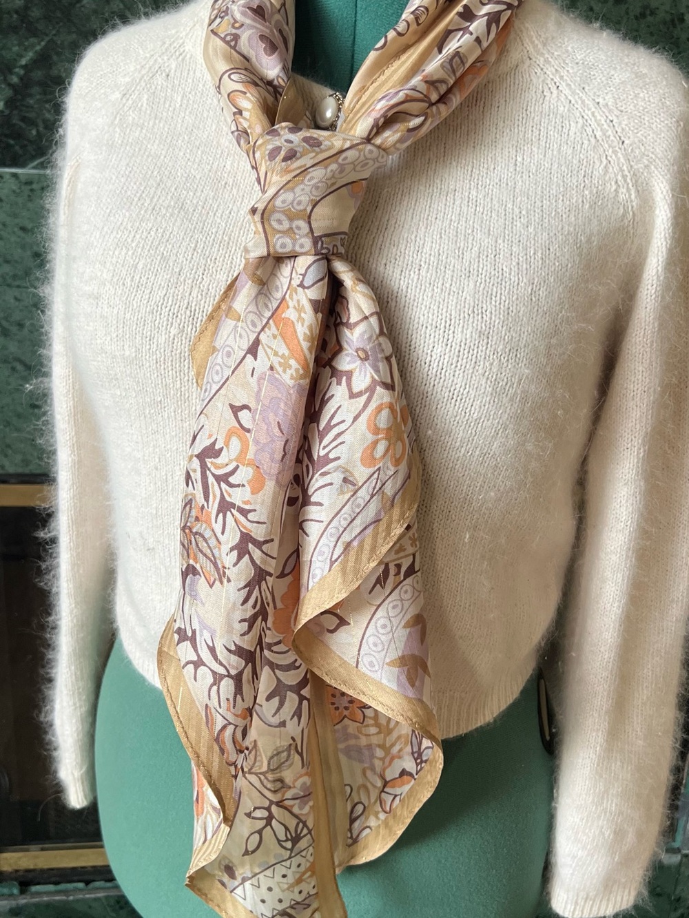Vintage Lancetti Milano Silk Scarf, Lancetti Accessories, Lancetti Silk Bandana